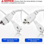 Barrina GM120, Not Suitable for Barrina T5 Grow Lights, Only for Barrina's Products with GM Series Cords, Male and Female Extension Cable, 10FT, Certified, 4 Packs