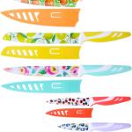 UPTRUST 10-piece Stainless Steel Kitchen Knife Set, Nonstick Coated with 5 Ble Guard, Multicolored Fruit Knives, Pioneer Woman Knife Sets