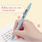 Cat Pens, 4 Pcs 0.5mm Cute Kawaii Black Ink Pens Fine Point Smooth Writing Pen, High-End Series Cat's Tail Retractable Pen for Journaling Note Taking (4 Pcs Cat)