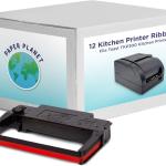 Red and Black Ink Printer Ribbons for Toast Kitchen Printer by Paper Planet | 12 Ribbons | TKP300 SNBC BTP-M300