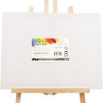 Premium Canvas & Easel Art Set - Wooden Easel with 11.7" x 9.5" Pre-Stretched Canvases for Acrylic, Oil, and Watercolor Painting - Perfect for Artists of All Levels