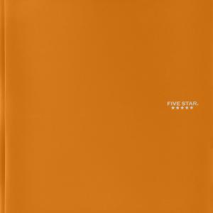 Five Star 2-Pocket Folder, Stay-Put Folder, Plastic Colored Folders with Pockets & Prong Fasteners for 3-Ring Binders, For Home School Supplies & Home Office, 11” x 8-1/2”, Orange (72903)