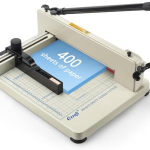 Ecraft Heavy Duty 12" Guillotine Paper Cutter - 400 Sheet Capacity,Solid Steel with HSS Ble,Industrial Commercial Trimmer for Office,School,Print Shop,Safety Lock & Clear Grids