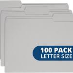 Blue Summit Supplies 100 White File Folders, 1/3 Cut Tab with Assorted Positions, Letter Size, White Paper Folders for Organizing and Easy File Storage, 100 Pack