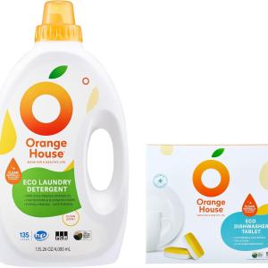 Orange House Plant-Based Liquid Laundry Detergent & Eco-Friendly Dishwashing Tablets | Natural Cleaning, Safe for Family & Kitchen