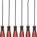 ROTATION Extra Long Precision Hook and Pick Set, 6-Piece Set, Chrome Vanium Steel Shaft, for Remove Hoses and Gaskets, Auto and Electronics Maintenance Tools