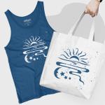 Sun Moon Stars Logo Stencil Reusable Sturdy Flexible Clear Plastic 1-5.5x5.5 in Arts and Crafts Material Scrapbooking for Airbrush Painting Drawing