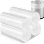 6 Gallon Small Clear Office Trash Bags, Wastebasket Trash Can Liners, Garbage Bags for Restroom, Home Bins, 100 Counts