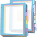 16Pcs/2 Set 8 Tab Dividers, Clear Plastic Binder Dividers with Tabs, for 3 Ring Binder, Letter Size, Multicolor