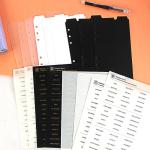 Black White Clear A6 Binder Dividers With Tabs - Plastic PVC Vertical Tabs for Planner Inserts, Refill Paper, Separator Pages - Index Dividers for Loose-Leaf Notebook, School Supplies