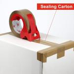 BOMEI PACK Heavy Duty Brown Packing Tape with Dispenser, 2.6 mil, 1.88 inch x 110 Yards (3 Pack), Total 330Y, Brown Tape Refills for Shipping, Mailing, Moving & Storage