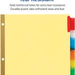 Avery 8-Tab Binder Dividers, Insertable Multicolor Big Tabs, 1 Set (11111)