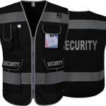 TCCFCCT Security Vest for Security Guard 9 Pockets High Visibility Reflective Safety Vest for Men Women, Durable Hi Vis Vest with Reinforced Sewing, Meets ANSI/ISEA, (G100S-Yellow, L)