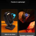 TEEMI Handsfree 2D QR Desktop Barcode Scanner, 1D Handheld Automatic Omnidirectional USB Reer CMOS Image Sensor, Wall Mountable Large Scanning Window Capture Screen Codes, TMSL-72