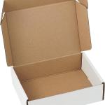 7"x5"x2" Shipping Boxes Set of 3, White Corrugated Cardboard Box Literature Mailer