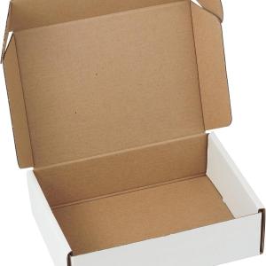 7"x5"x2" Shipping Boxes Set of 3, White Corrugated Cardboard Box Literature Mailer