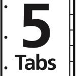Office Essentials 11465 Plastic Insertable Dividers, 5-Tab, Letter