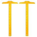 DOITOOL Acemic T-Ruler 13 Inch Transparent Plastic Measuring Straight Ruler with Inch and Centimeter Scales for School Crafting Drawing Supplies 2-Pack