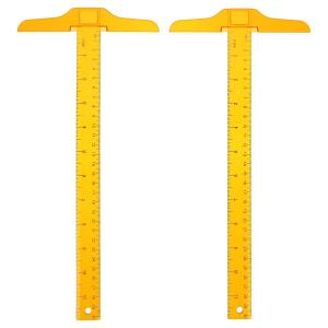 DOITOOL Acemic T-Ruler 13 Inch Transparent Plastic Measuring Straight Ruler with Inch and Centimeter Scales for School Crafting Drawing Supplies 2-Pack