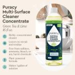 Puracy Stain Remover Spray (Unscented, 12oz), Natural All-Purpose Cleaner Concentrate and Dish Soap (Green Tea & Lime, 16oz), and Laundry Detergent (Free & Clear, 16oz)