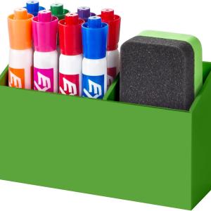 BEYGORM Magnetic Dry Erase Marker Holder for Whiteboard,Non-slip Acrylic Magnet Pen Holder for Fridge Refrigerator,Locker Organizer for Work,Locker Accessories,Pencil Cup for Desk(Green)