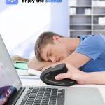 TECKNET 2.4G Ergonomic Mouse Vertical Wireless - 4800 DPI Optical Carpal Tunnel Mouse Right Hand, 5 justable DPI, Quiet Clicks, 6 Buttons for Laptop, Desktop, PC, Computer - Black