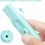 M&G 4 Pcs Cute Erasers for Kids Sliding Retractable Pencil Erasers, Push Pull Design Cute Erasers Stationery Supplies for Kids Back to School Supplies for Office