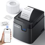 CLABEL Desk Bluetooth Barcode Label Printer: 221D Label Maker with Direct Thermal Printing, 2 Inch Print Width for Barcodes dress Shipping Warehouse with 1 Roll Label
