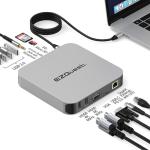 EZQuest USB C Hub Docking Station 12 in 1 with 2 HDMI 4K 60HZ /30Hz, VGA, 1 Gbit Ethernet, 4 USB-A 3.0 Ports, SD, Micro SD, PD 3.0 and Audio Port - for All Computers with USB-C/Thunderbolt Ports