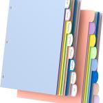HABGP 16Pcs/2 Set 3 Ring Binder Dividers with Tabs, 8 Color Tab Divders for 3 Ring Binder, Plastic Pastel Page Folder Dividers Sheet Protectors, Three Ring Binder Index Dividers for Notebook