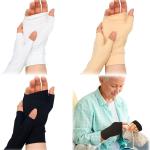 3 Pairs Elderly Skin Thin Protector Gloves Tone Fingerless Gloves Bruise Abrasions Protective Covering Men Women
