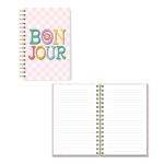 Studio Oh! Medium Spiral Notebook 5.75" x 8.75", Back to School Supplies & Cute College Essentials, Aesthetic Notebook for School, 160 Page Lined Paper, 100 GSM Paper Weight, Lay Flat Binding, Bonjour