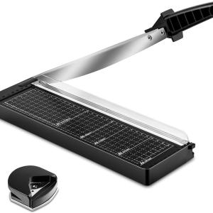 MAKEASY Paper Cutter 12 Inch, 8 Sheet Capacity, Heavy Duty Paper Cutter for Cardstock, Guillotine Paper Trimmer for Crafting, Classroom and Office