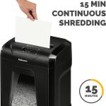 Fellowes Powershred 12 Sheet Cross-Cut Paper Home Office Paper Shredder, 19.50" H x 9.69" W x 13.44" D