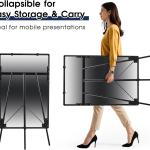 Magnetic Whiteboard Easel, 36"x24" Height justable Dry Erase Board with Stand, Large Aluminium Frame White Board for Teaching, Flipchart Standing Writing Board for Office，Home (Black)