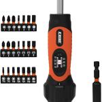 KNINE OUTDOORS Torque Screwdriver Wrench Driver Set 10-70 Inch Pounds lbs for Maintenance, 21 Hex Bits, Shaft Extension, For Tools, Bike Repairing and Mounting, Orange