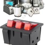 Create idea 5 PCs 9-Pin 2 Position KCD3 Red Light Rocker Switch 34x40mm for Household Appliance Switches 16A 250V/125V