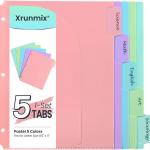 5 Tabs Dividers with Pockets for 3 Ring Binder, 5 Counts Binder Dividers Index for US Letter Size, Binder Dividers with Tabs for School Office Organization(XY026) (1)