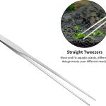 Ohtomber Aquascape Tools Aquarium Kit - 4PCS Terrarium Supplies Include Long Tweezers for Terrarium, Feeding Tongs, Aquarium Scissors, Algae Scraper for Fish Tank Cleaning Plant Trimming