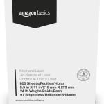 Basics Multipurpose Copy Printer Paper, 8.5 x 11 Inches , 24 lb, 1 Mega Ream, (800 Sheets), 97 Bright, White