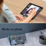 MONEER Cell Phone Stand, Phone Stand for Desk, Foldable & Portable iPhone Stand, Cell Phone Holder Desk Compatible with All Mobile Phone, iPhone, iP mini, Tablet 4-10.5" (Silver)