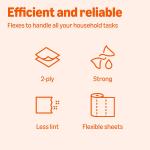 Basics 2-Ply Flex-Sheets Paper Towels, 12 Basics Rolls = 40 Regular Rolls, Everyday Value with 150 Sheets per Roll, Packaging May Vary