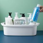 Haundry Large Cleaning Supplies Cdy with Handle, Plastic Storage Bucket Organizer for Cleaning Products, Shower Cdy Basket for Car, Dorm, Bathroom, Garden, Kitchen -White