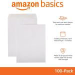 Basics Catalog Mailing Envelopes, Peel and Seal, 9x12 Inch, 100-Pack, White