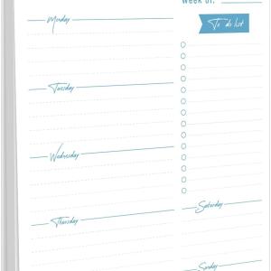 Weekly Planner Notebook, To Do List Notep with 52 Undated Sheets 6.9"×9.8" - Weekly Organizer for Women & Man, Work, Study, and Daily Life, B5-LB