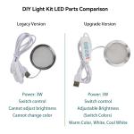 LED Lamp Kit for 3D Printer, 3 Colors, 5V USB Powered, 3000K Warm Light, DIY Hardware Model Parts