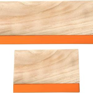 Caydo 2 Pieces 2 Sizes Screen Printing Squeegee, 75 Durometer Wooden Ink Scraper for Screen Printing, 9.4 and 5.9 inch