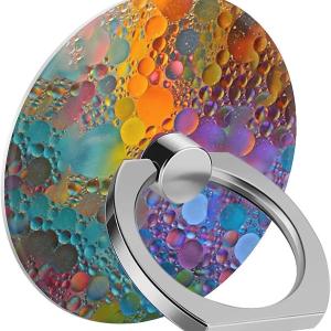 One Piece Set of Phone Ring Holders Colorful Drops Marble Rainbow Featuring A 360° Rotation Function Suitable for Smartphones, Tablets, and Other Devices Designing vanced Pattern