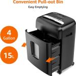 Basics Micro Cut Paper Shredder, CD, and Credit Card Shredder, 8 Sheet (New Model), Black