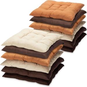 Geetery 12 Pcs Floor Pillows for Classroom Bulk Square Seating Cushions for Floor Chair School Kindergarten Reing Corner, 15.7'' Large Thick Meditation Cushions Yoga Nursery Daycare (Coffee Color)